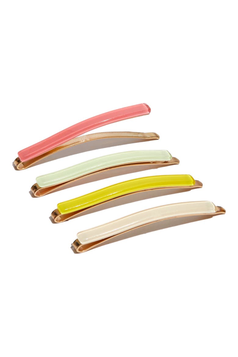 4-Pack Rainbow Acetate Hair Pins, Alternate, color, NEON MULTI