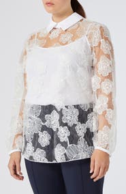 Marina Rinaldi Godezia Embroidered Lace Shirt