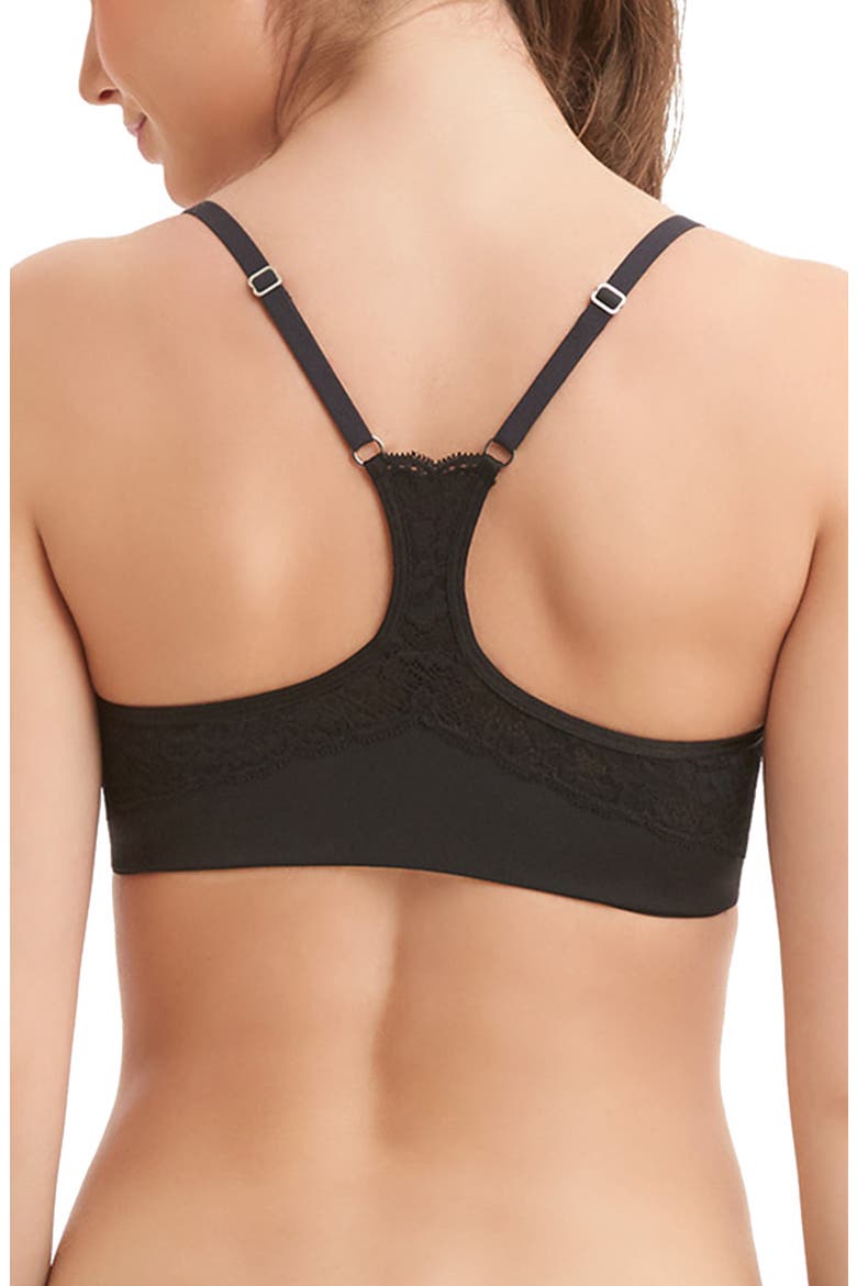 Racerback Lace T-Shirt Bra, Alternate, color, BLACK