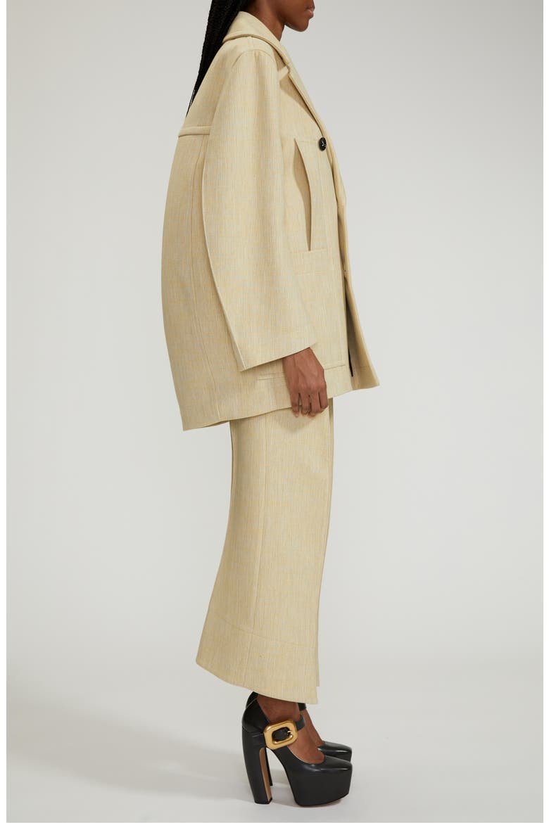 Structured Curved Back Coat, Alternate, color, OATMEAL MELANGE