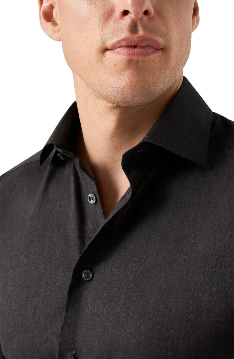 Eton Slim Fit Cotton Herringbone Flannel Dress Shirt, Alternate, color, 