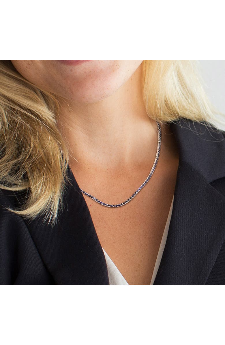 Julianna B. Gemstone Tennis Necklace 14k Gold, Alternate, color, Blue Sapphire
