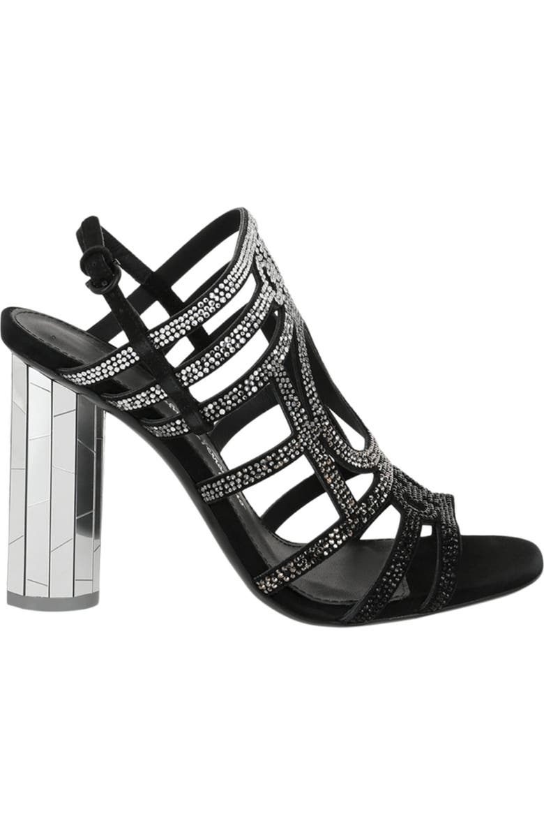 FERRAGAMO Florenza Cage Sandal, Alternate, color, Black