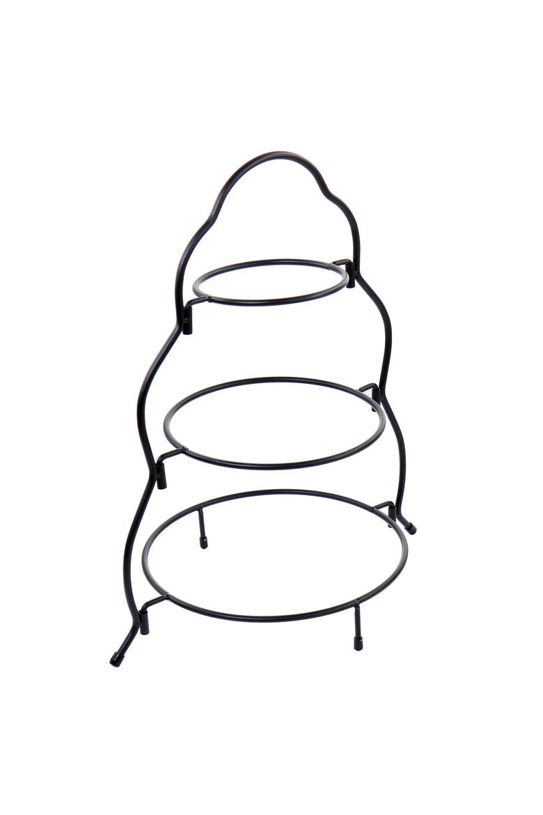 3 Tier Round Plate Porcelain Serveware Set, Alternate, color, White