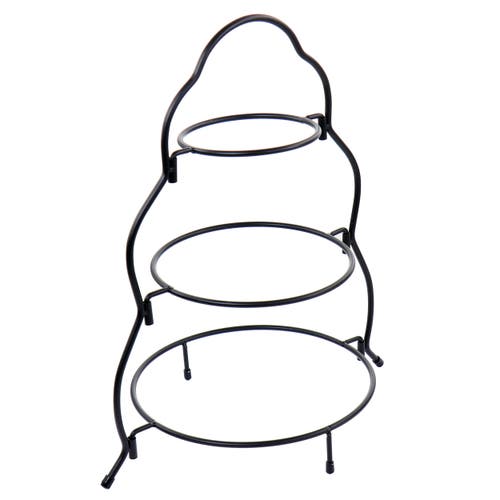 Elama 3 Tier Round Plate Porcelain Serveware Set In White