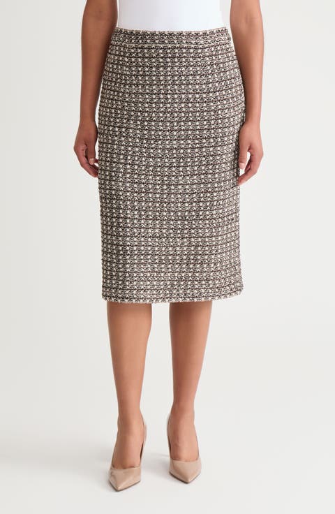 A-Line Tweed Knit Skirt