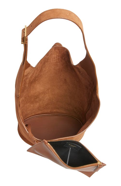 Saint Laurent Le 5 À 7 Suede Hobo Bag In Brown