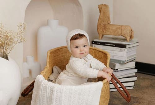 Ely's & Co. Looms Cable Pointelle Flat Collection In Neutral