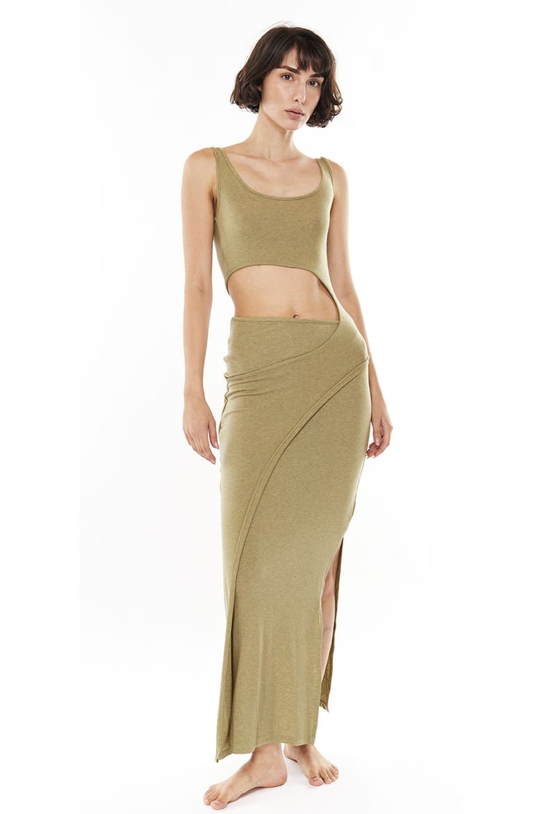 Papper Cut Out Maxi Dress, Main, color, Green
