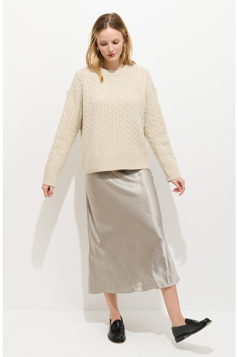 Katherine Cable Sweater, Alternate, color, WISHBONE