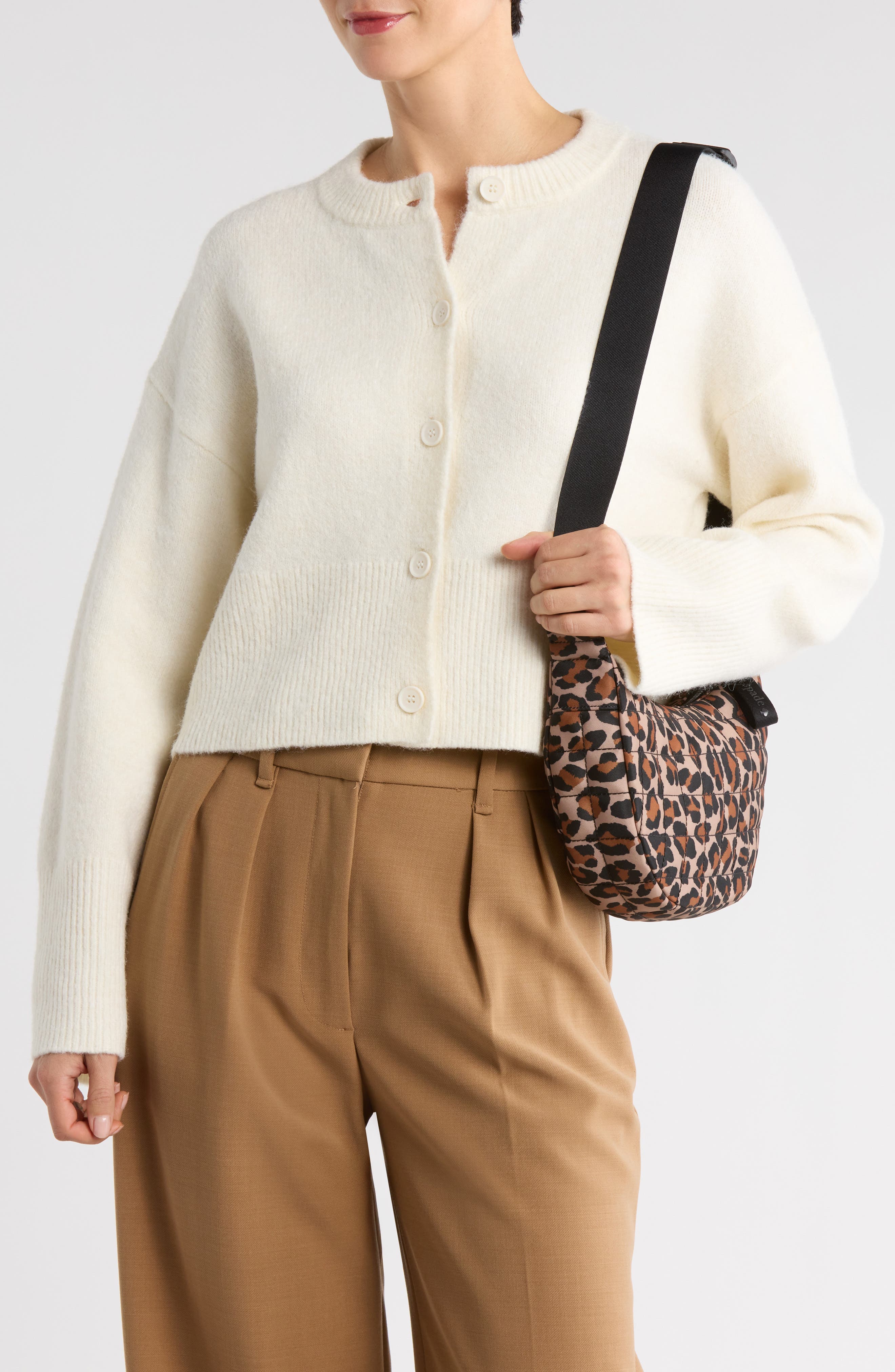 Kate Spade New York camden leopard quilted crossbody bag, Alternate, color, Brown Multi