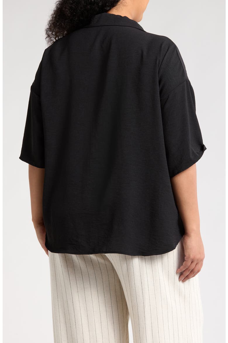 Oversize Elbow Length Sleeve Top, Alternate, color, BLACK
