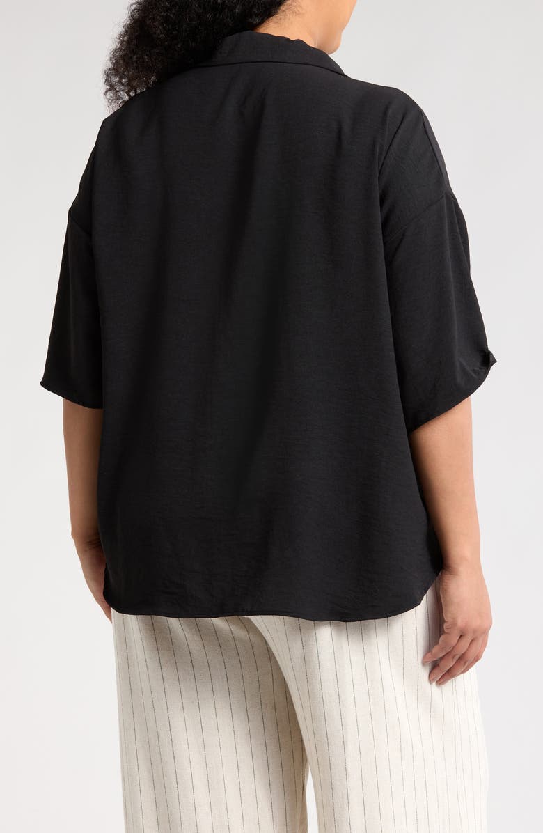 Renee C Oversize Elbow Length Sleeve Top, Alternate, color, Black