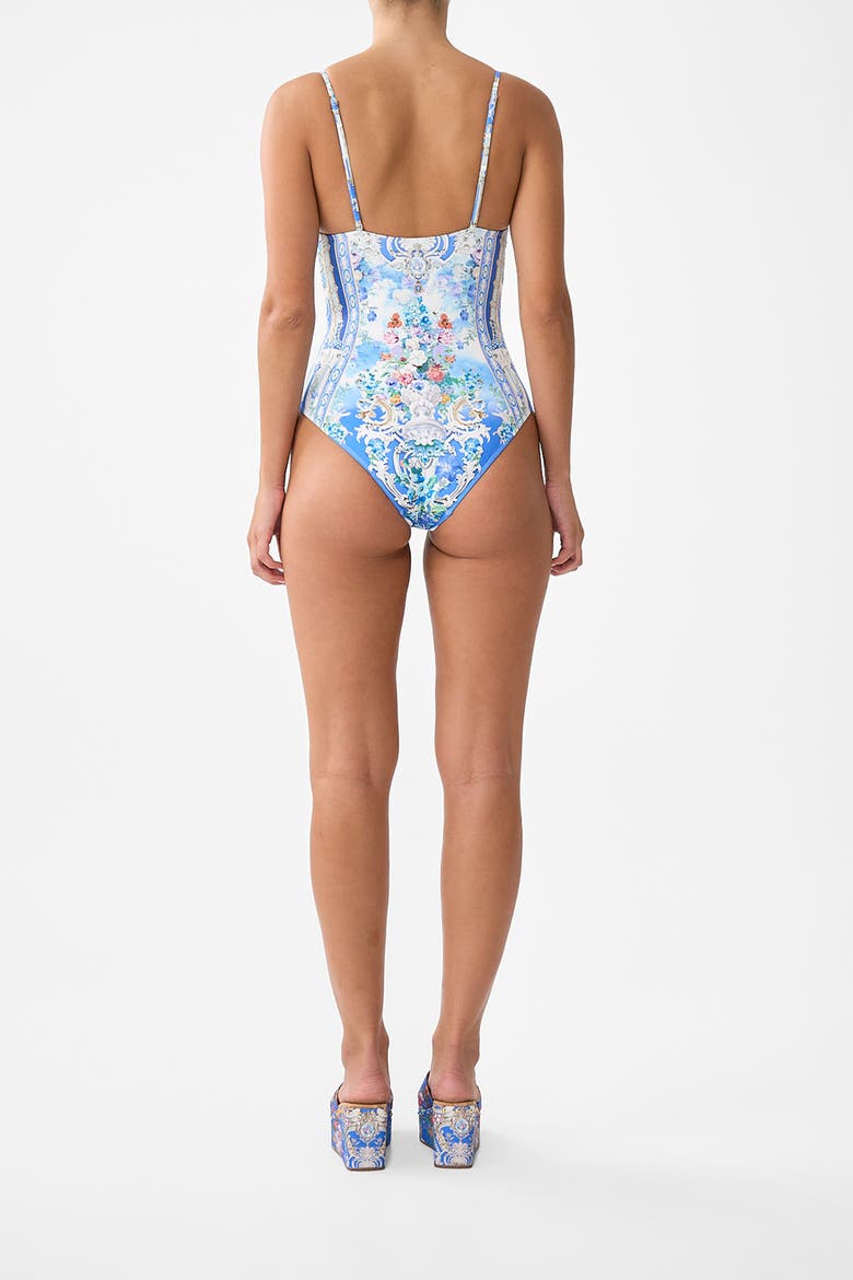 Soft High Tri Underwire One Piece, Alternate, color, Ottoman Opulence