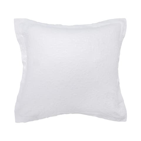 Jardin Solid White 100% Cotton Matelasse Euro Pillow Sham 26" x 26"