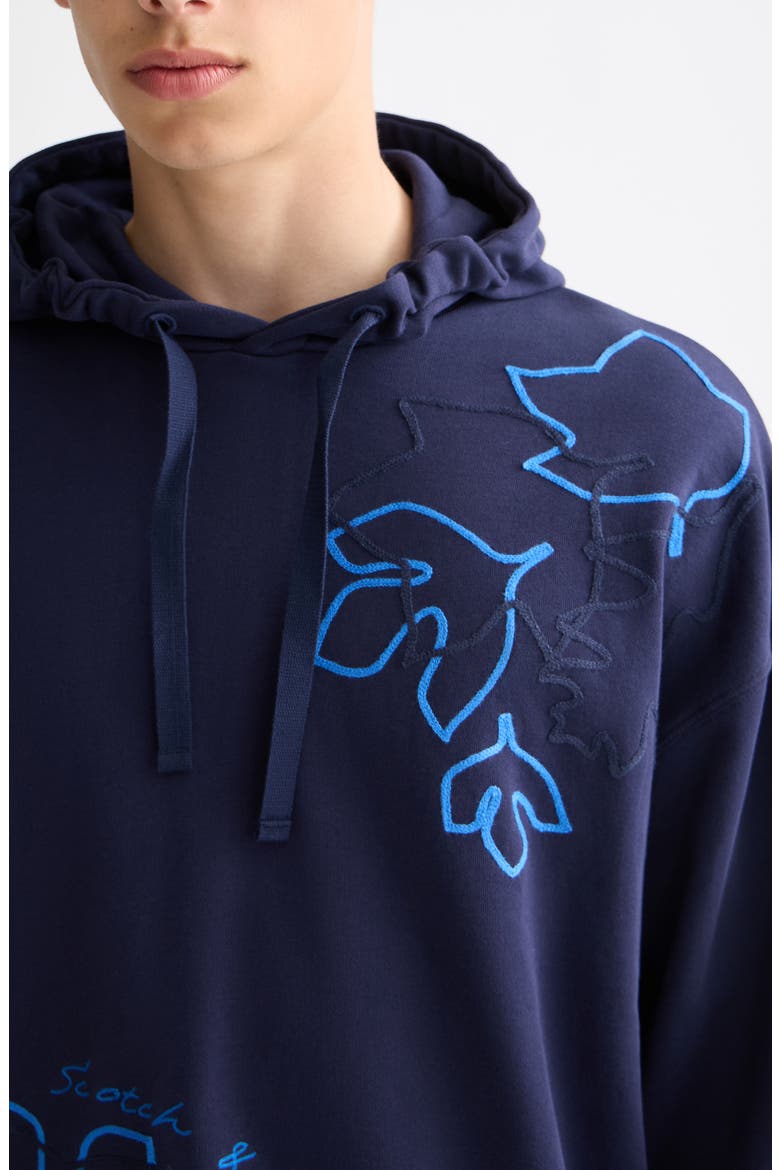 Soutache Embellished Hoodie, Alternate, color, PEACOAT