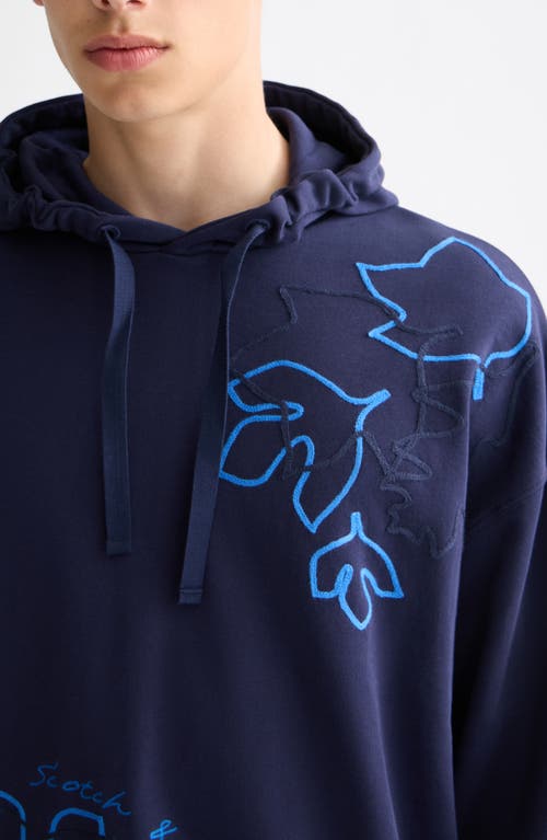 Scotch & Soda Soutache Embellished Hoodie In Blue
