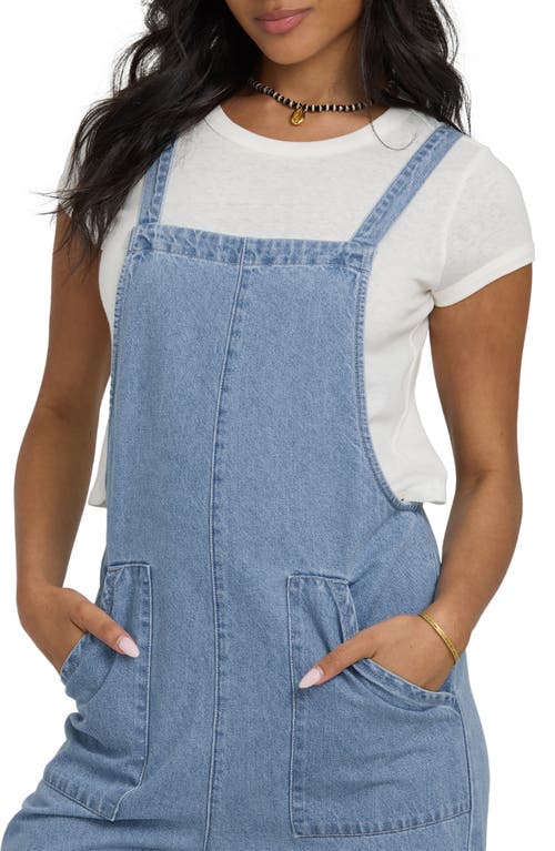 Billabong Pacific Time Denim Overalls In Blue
