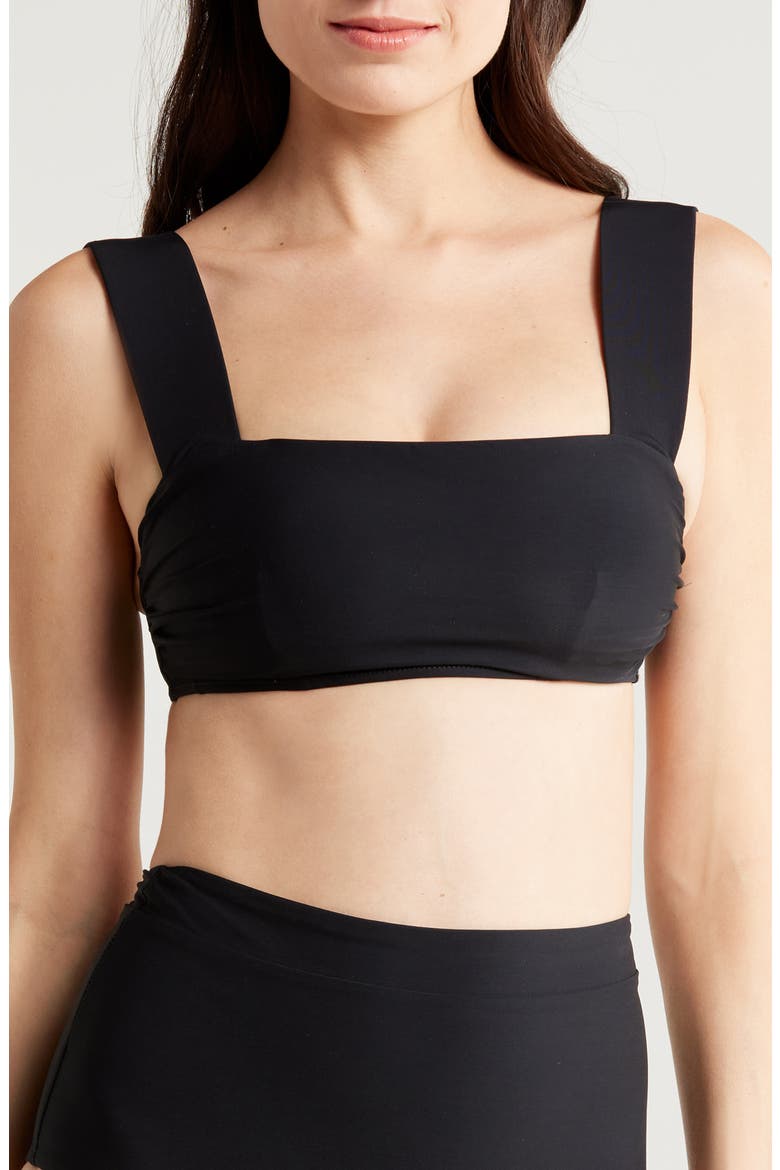 Elle Square Neck Bikini Top, Main, color, BLACK