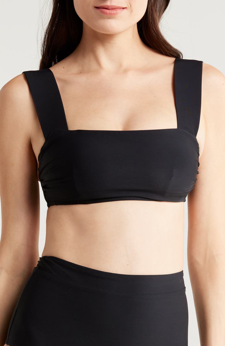 BONDI BORN Elle Square Neck Bikini Top, Main, color, Black