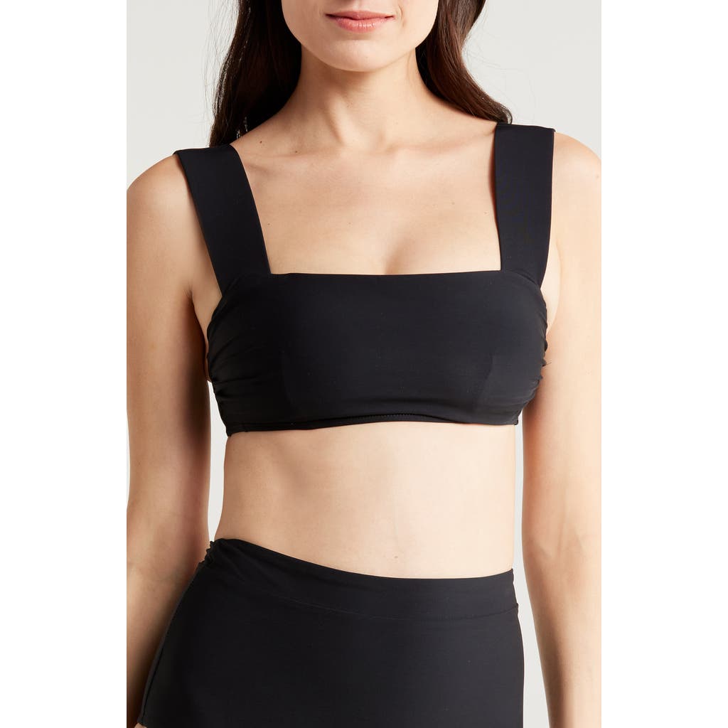 BONDI BORN Elle Square Neck Bikini Top in Black  product