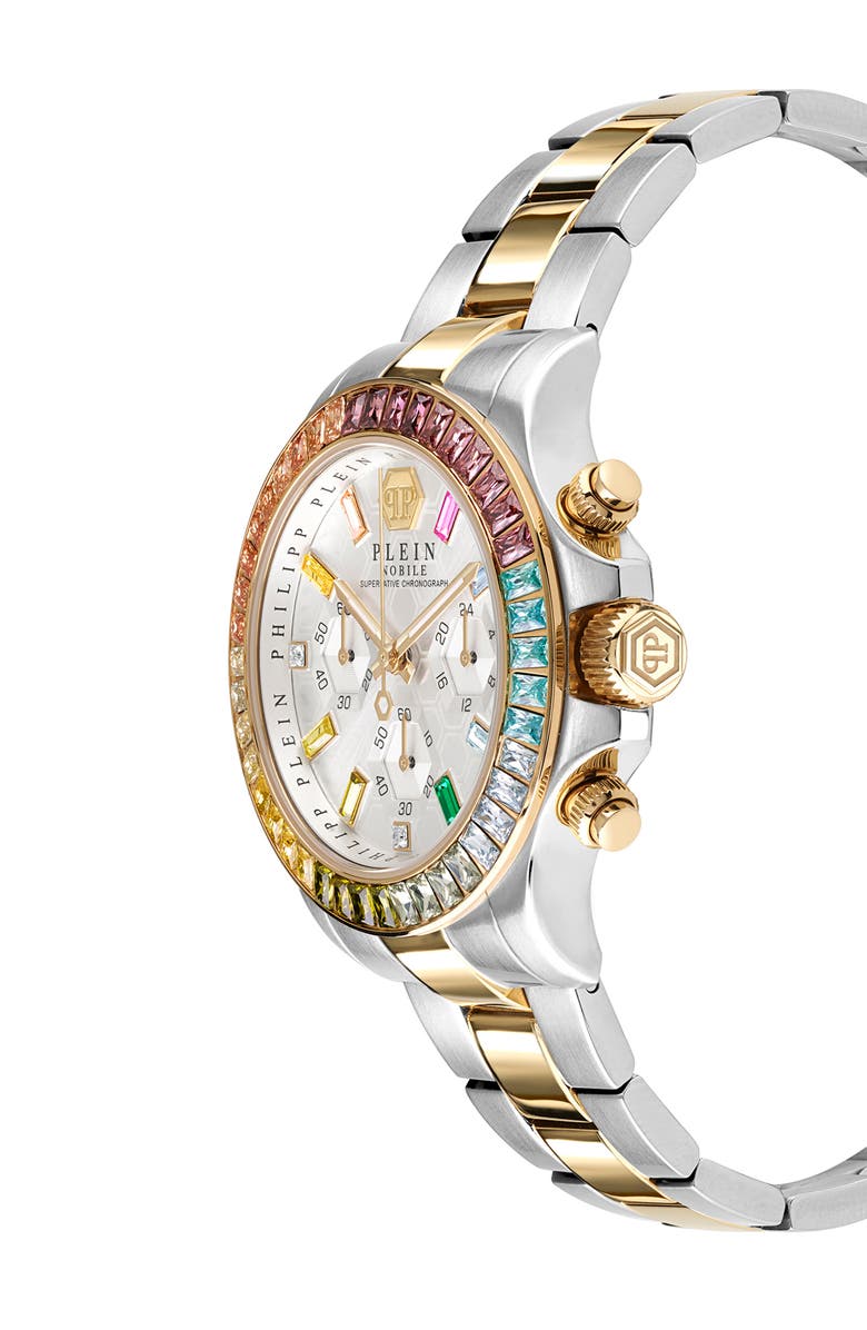 PHILIPP PLEIN Nobile Silicone Strap Chronograph Watch, 43mm, Alternate, color, Two Tone