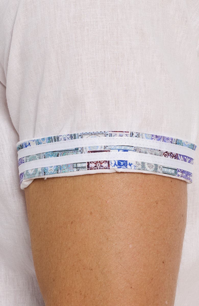 Robert Graham Palmer Tailored Fit Short Sleeve Linen Blend Button-Up Shirt, Alternate, color,