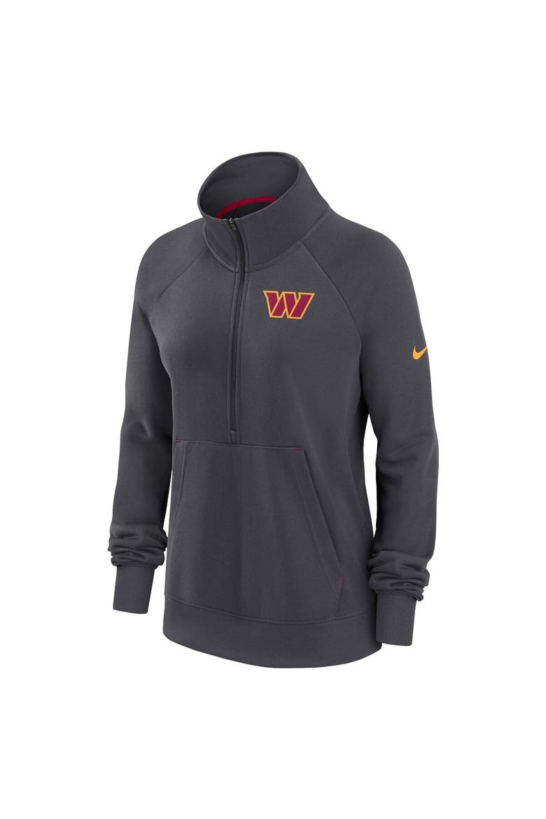 Women's Nike Charcoal Washington Commanders Premium Raglan Performance Half-Zip Sweatshirt, Alternate, color, Charcoal