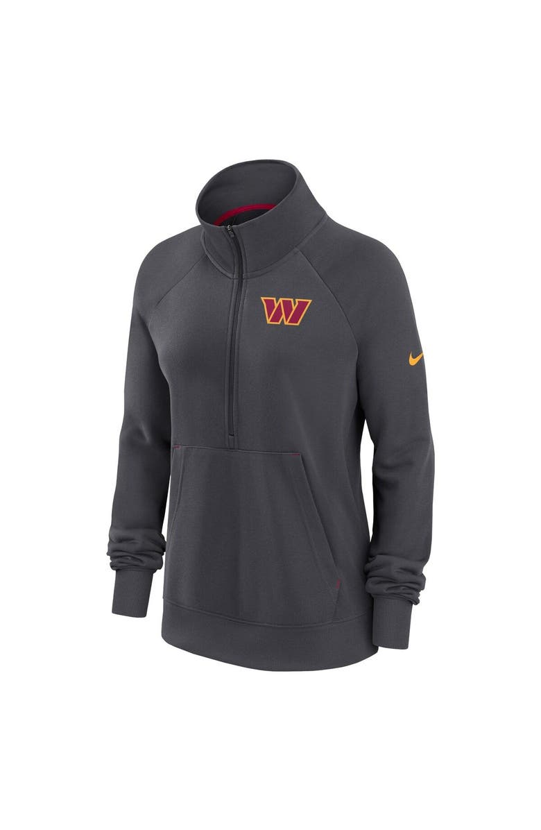 Nike Women's Nike Charcoal Washington Commanders Premium Raglan Performance Half-Zip Sweatshirt, Alternate, color, Charcoal