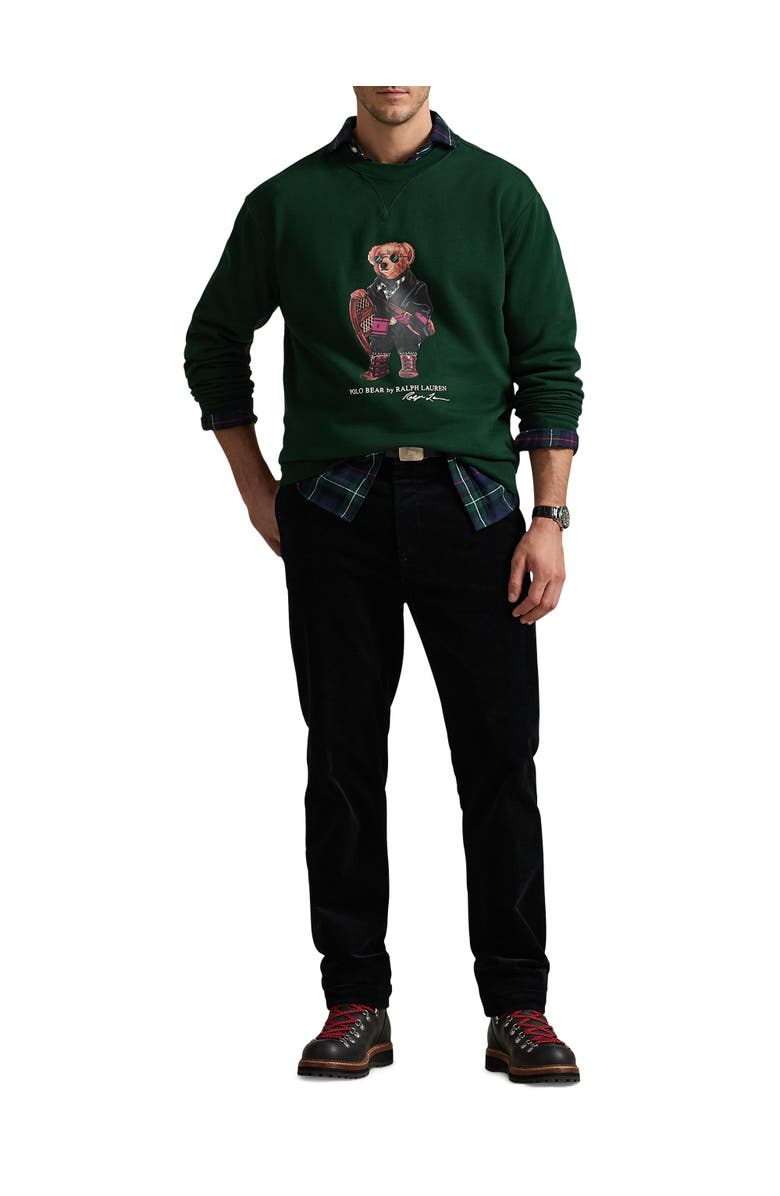 Polo Ralph Lauren Big & Tall Bear Crewneck Sweatshirt, Alternate, color, Moss Agate Holiday