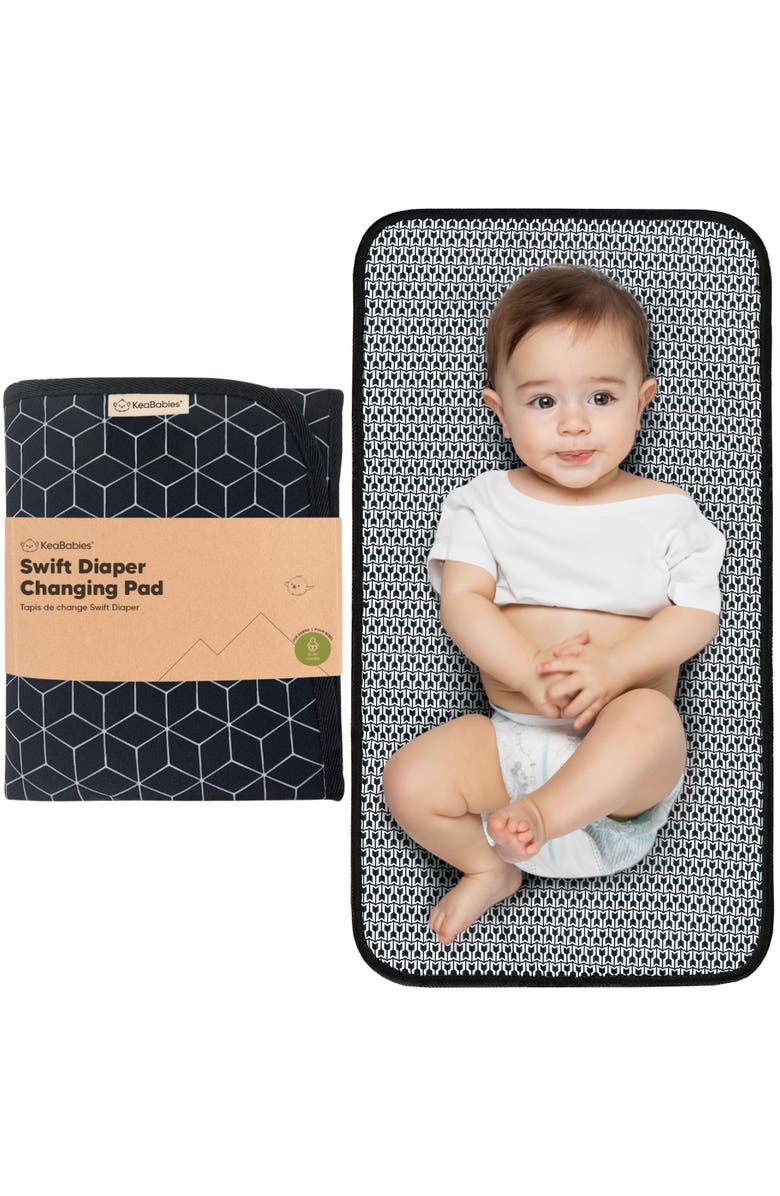 KeaBabies Swift Diaper Changing Pad, Main, color, Black Geo