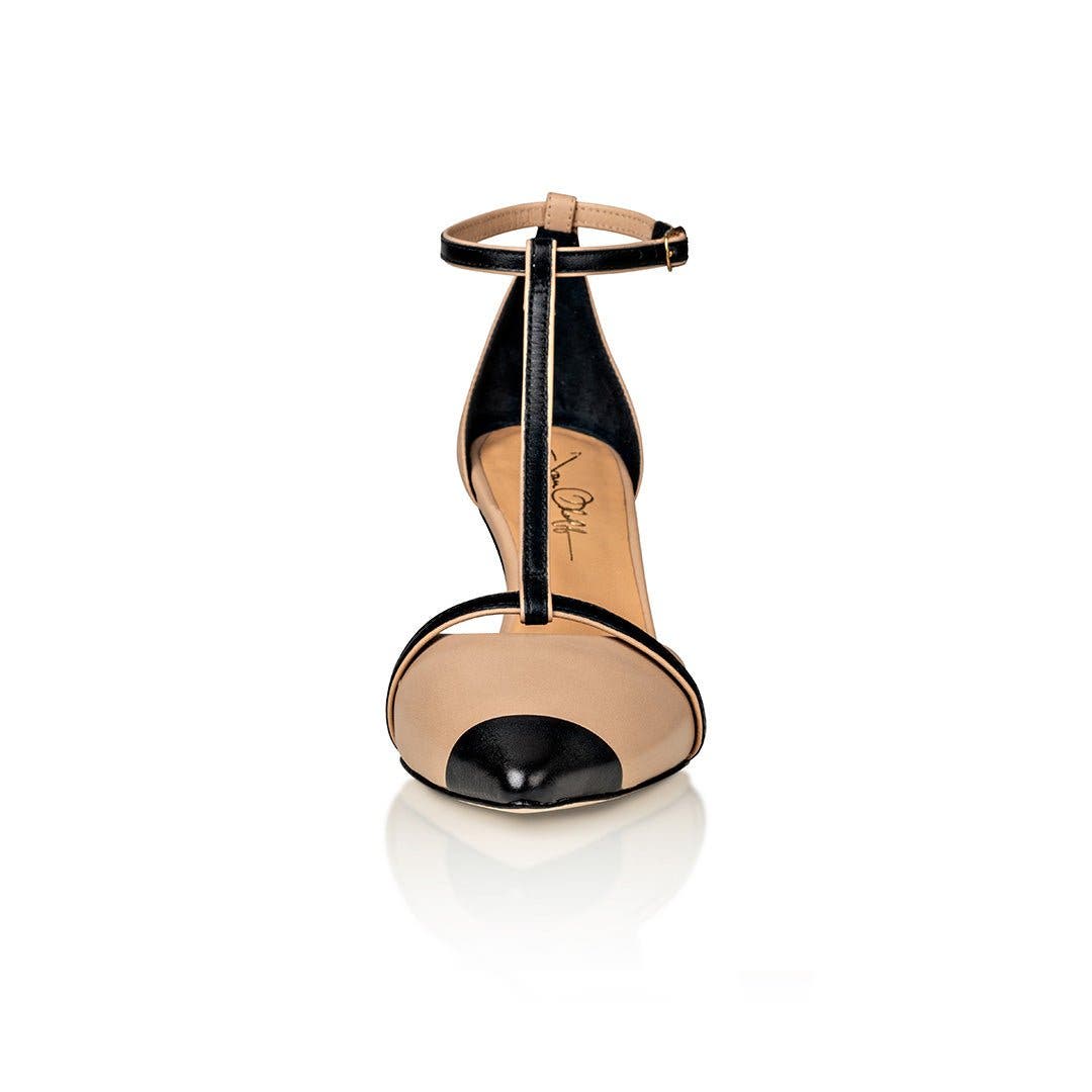 Joan Oloff Shoes Desiree Pump, Alternate, color, Black Creme