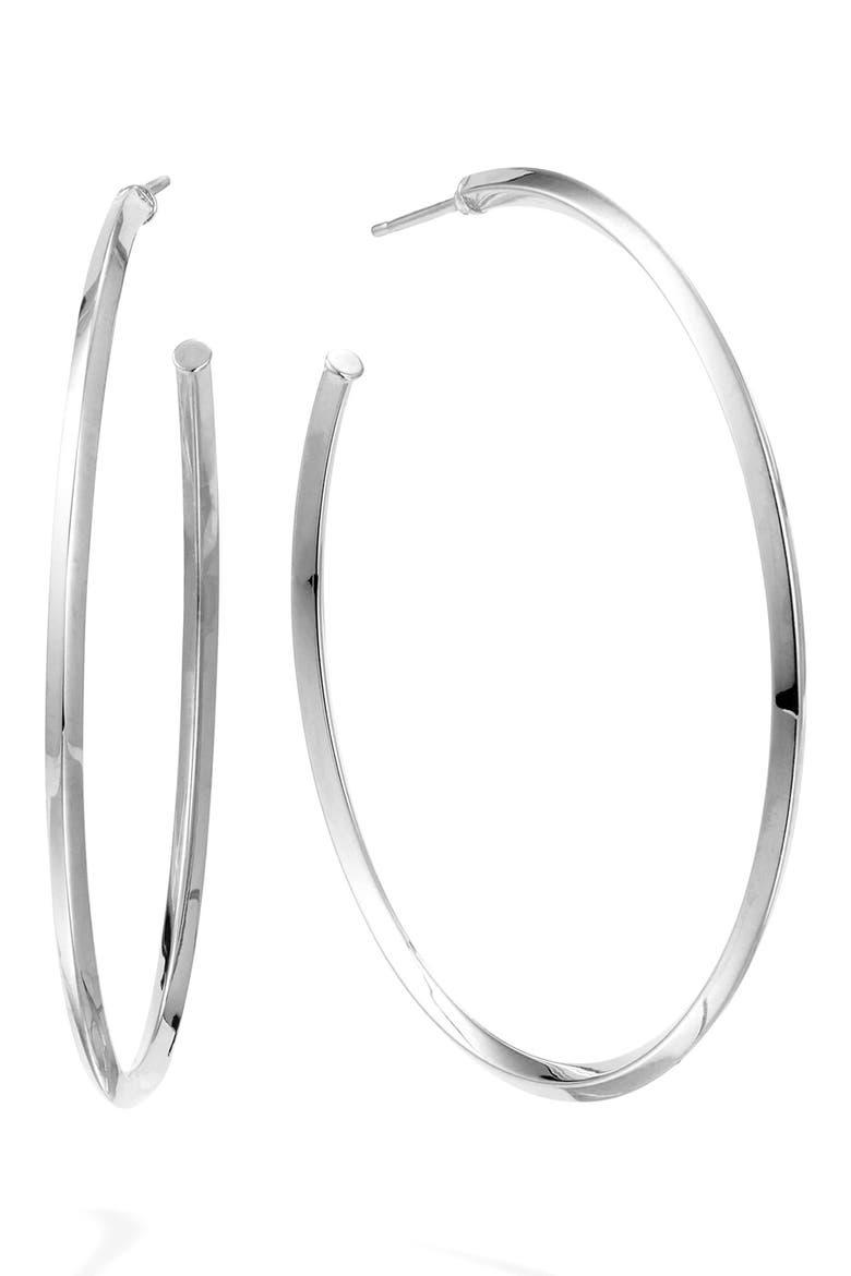 14K Gold 45mm Thin Royale Hoops, Main, color, WHITE GOLD