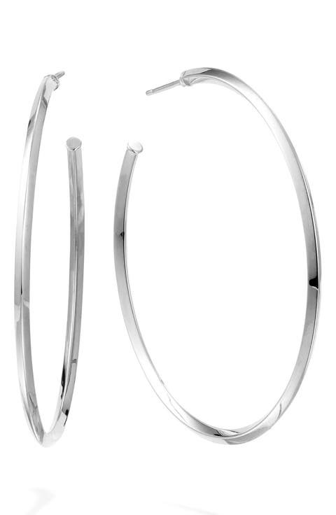 14K Gold 45mm Thin Royale Hoops