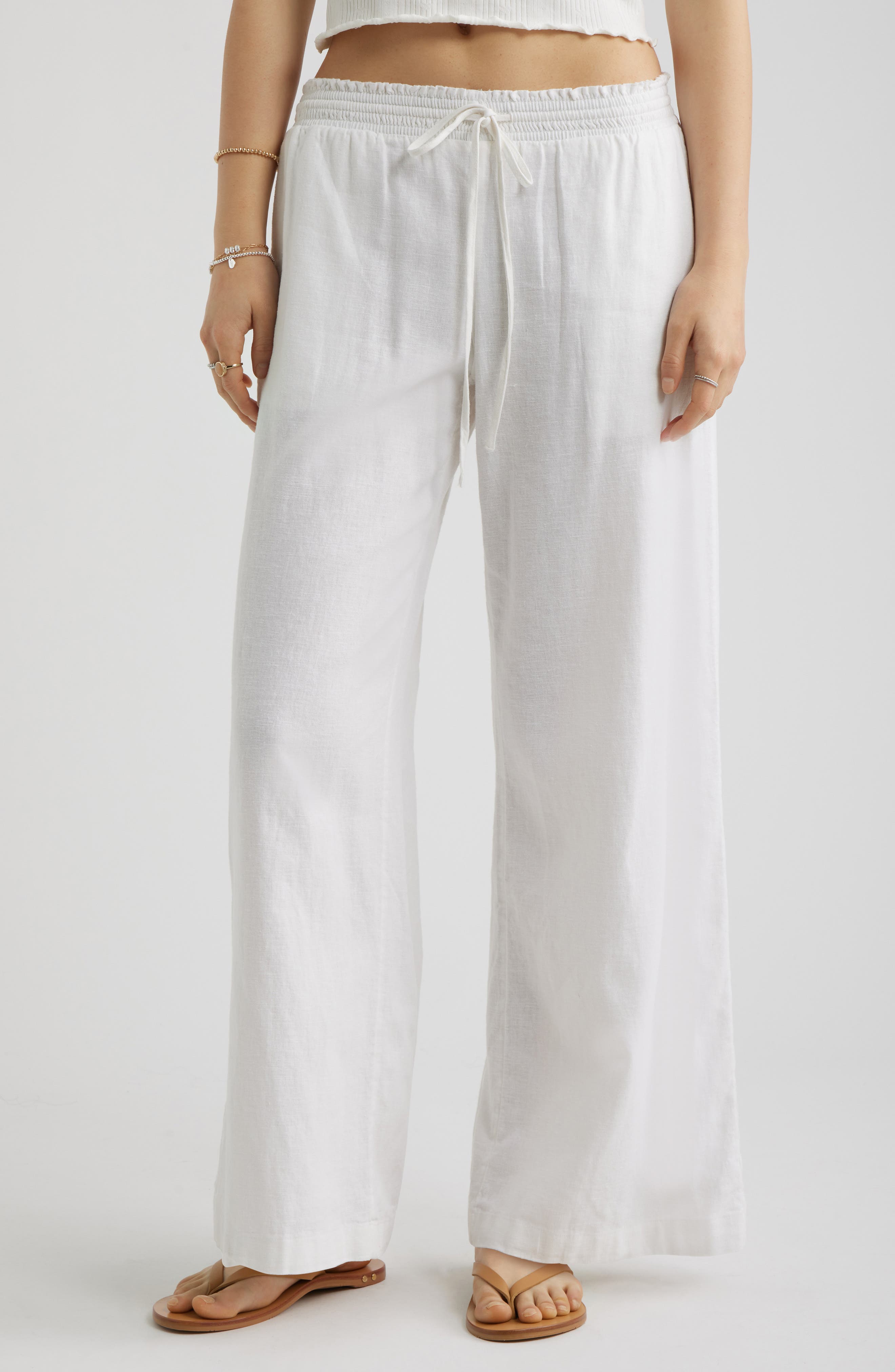 Linen Blend Beach Pants - image 3