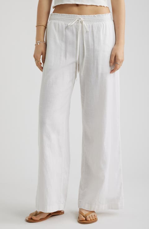 Linen Blend Beach Pants