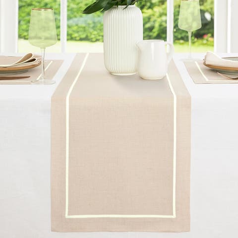 Linen Table Runner for Dining Table, Holiday and Everyday Table Decor - Kensington