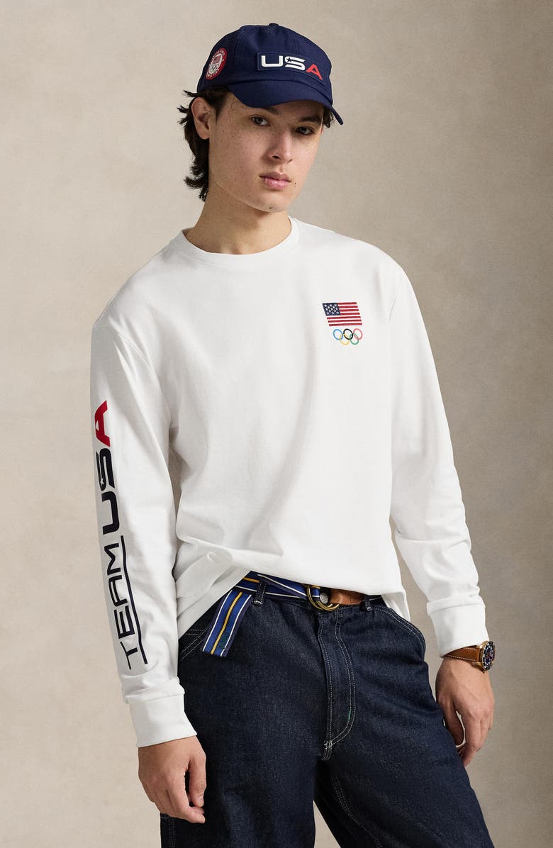 Polo Ralph Lauren Team USA Jersey Graphic T-Shirt, Alternate, color, White