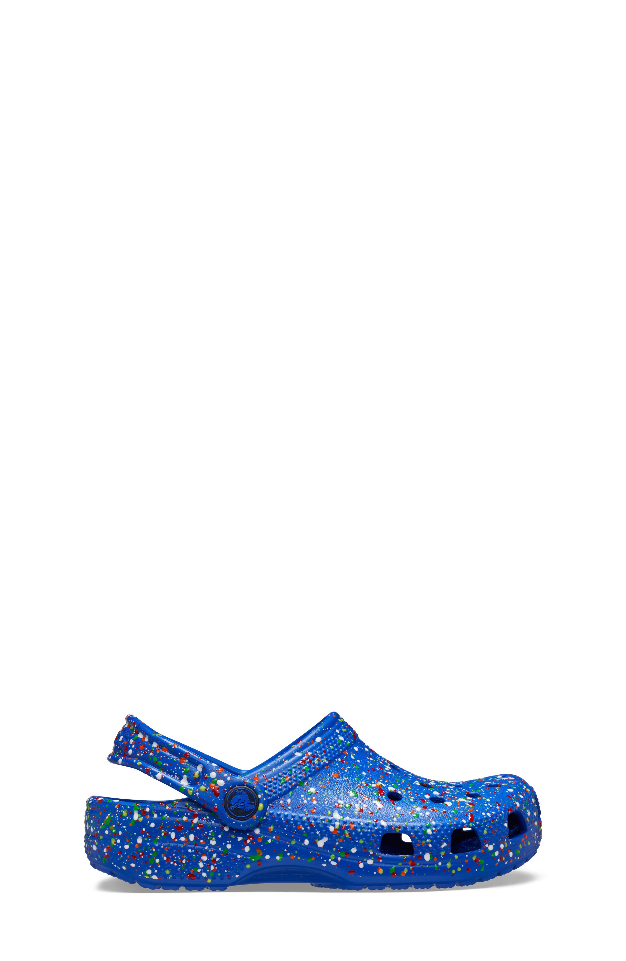 CROCS Kids' Classic Paint Splatter Clog, Alternate, color, Blue Bolt
