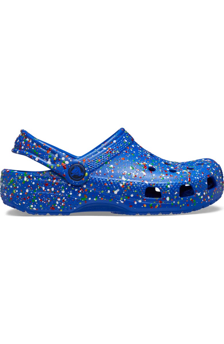 CROCS Kids' Classic Paint Splatter Clog, Alternate, color, Blue Bolt