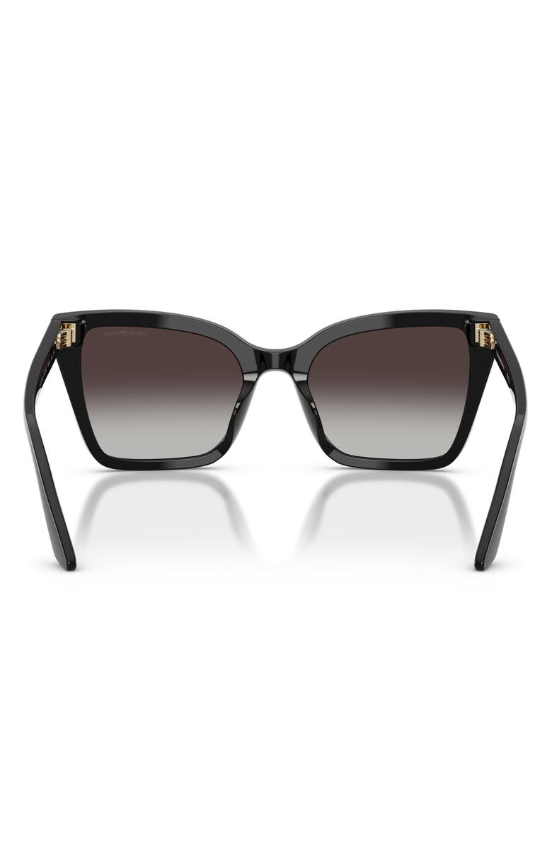 Emporio Armani 53mm Gradient Square Sunglasses, Alternate, color, Shiny Black / Grey Gradient