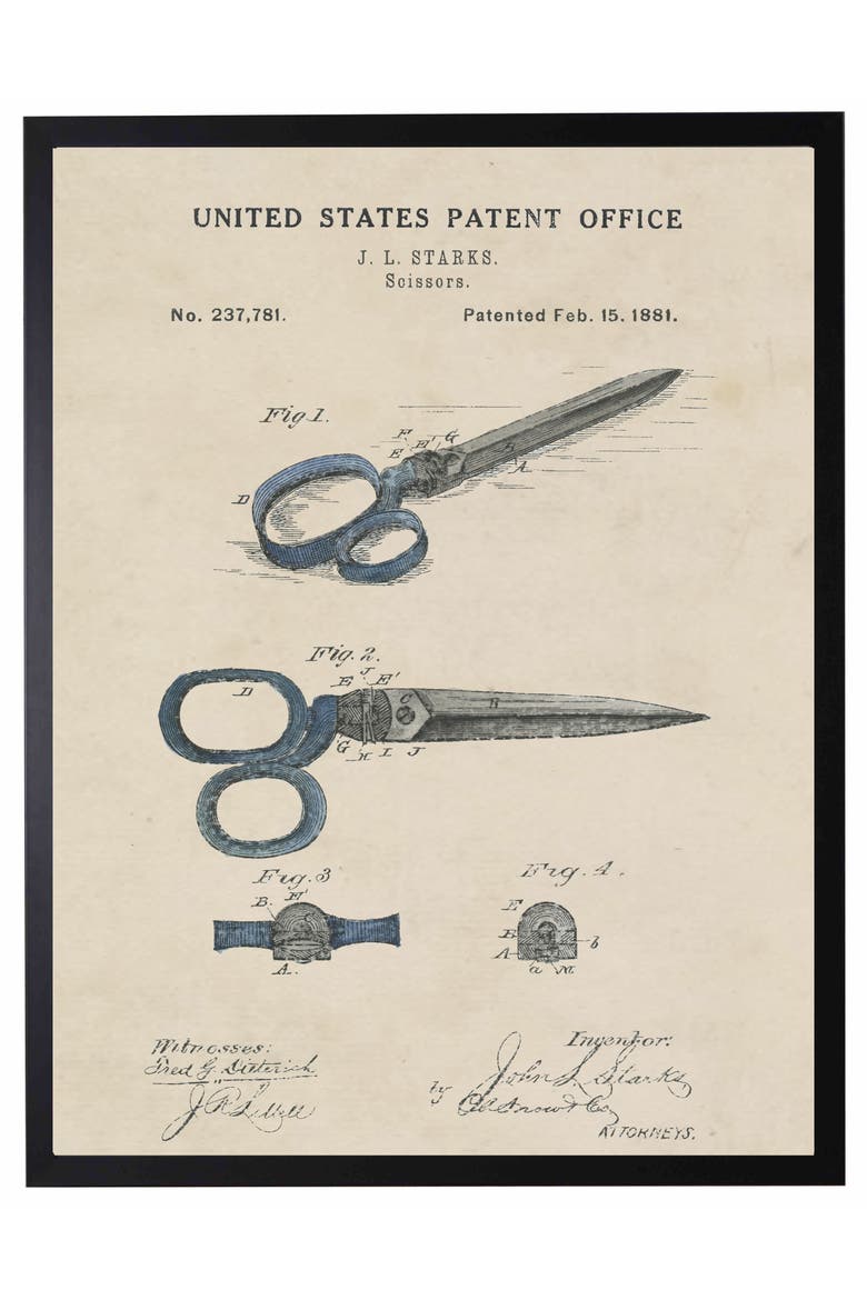 Scissors Patent in Black Frame, Main, color, No Color
