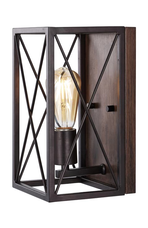 Norris 1-Light Farmhouse Rustic Iron LED Sconce