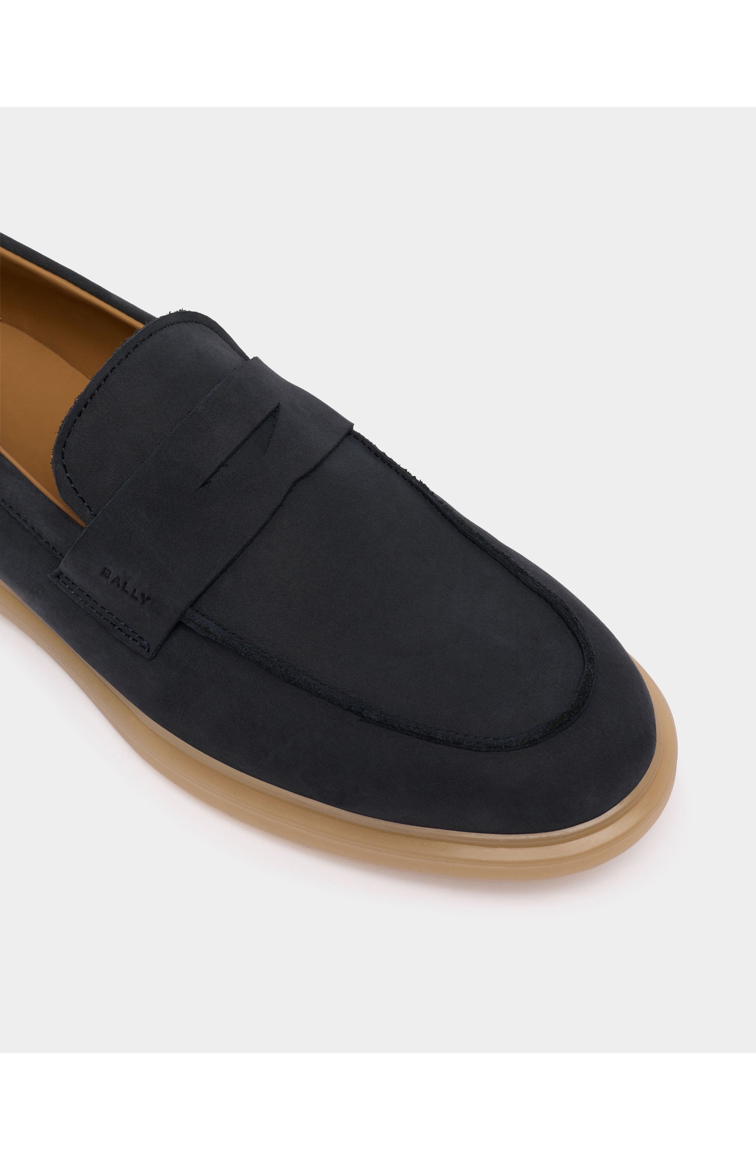 Bally Webbing Loafer in Nubuck, Alternate, color, Blue