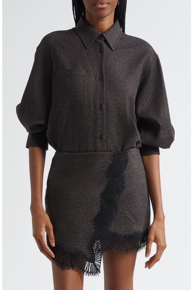 Spence Wool Blend Long Sleeve Shirt, Main, color, GANACHE