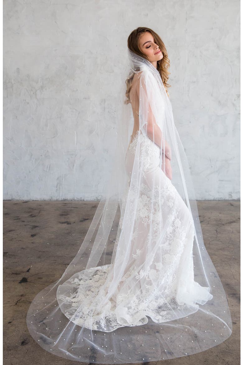 Alora Tulle Veil (Nordstrom Exclusive), Alternate, color, IVORY