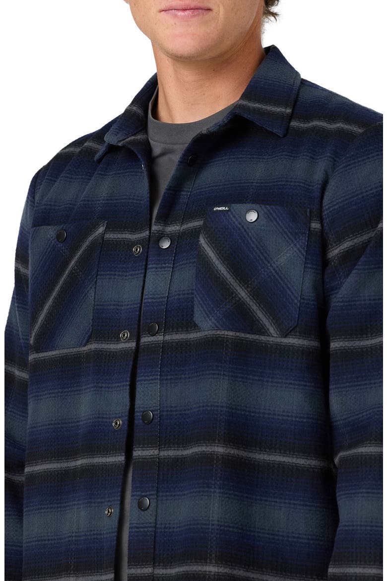 Glacier Plaid Snap-Up Overshirt, Alternate, color, DARK SLATE