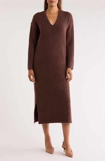 NORDSTROM RACK Long Sleeve V-Neck Sweater Dress