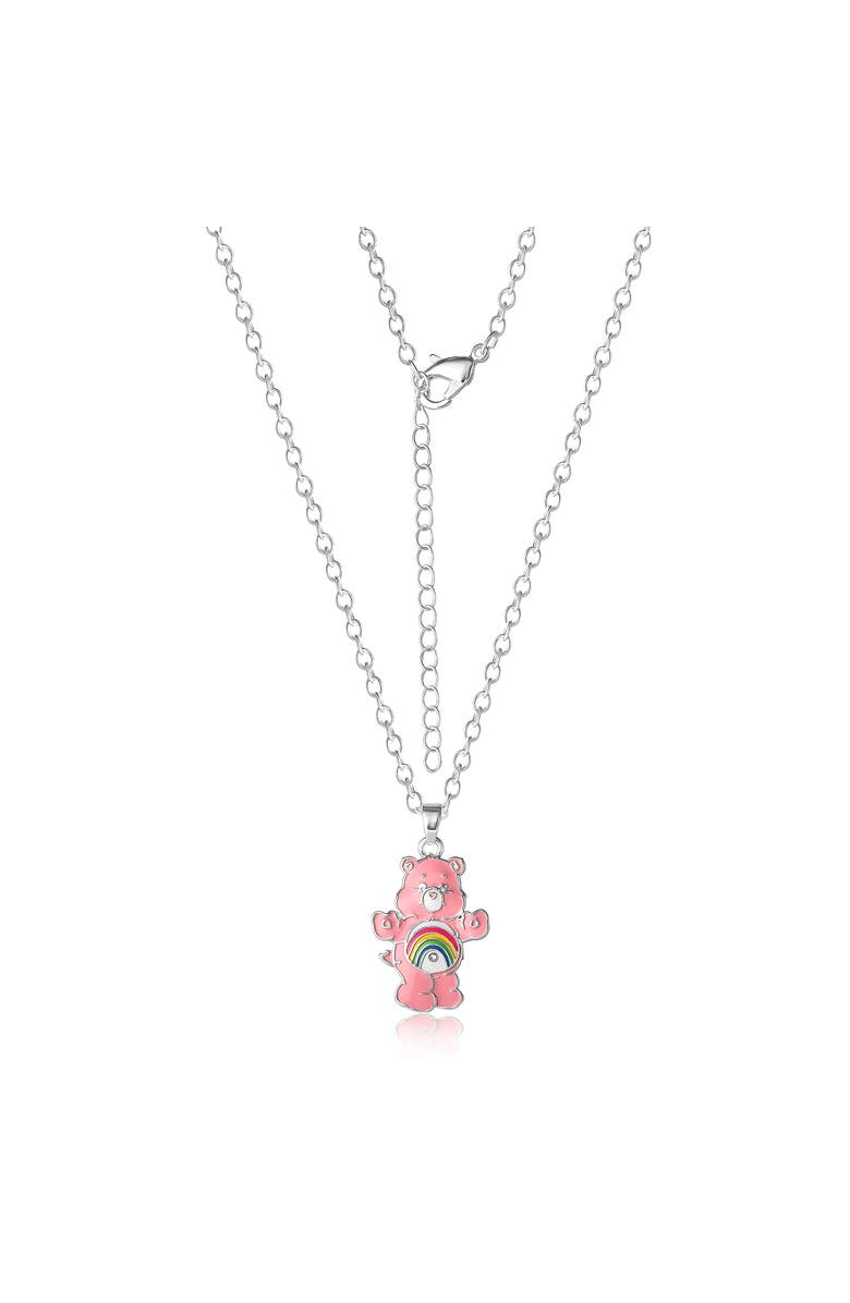 Care Bears Silver Flash-Plated 3D Pendant Necklace with Crystal Accent, 16"+2", Alternate, color, Pink