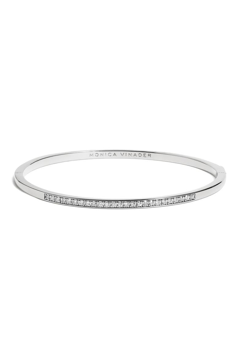 Essential Lab Grown Diamond Bangle, Main, color, STERLING SILVER / DIAMOND